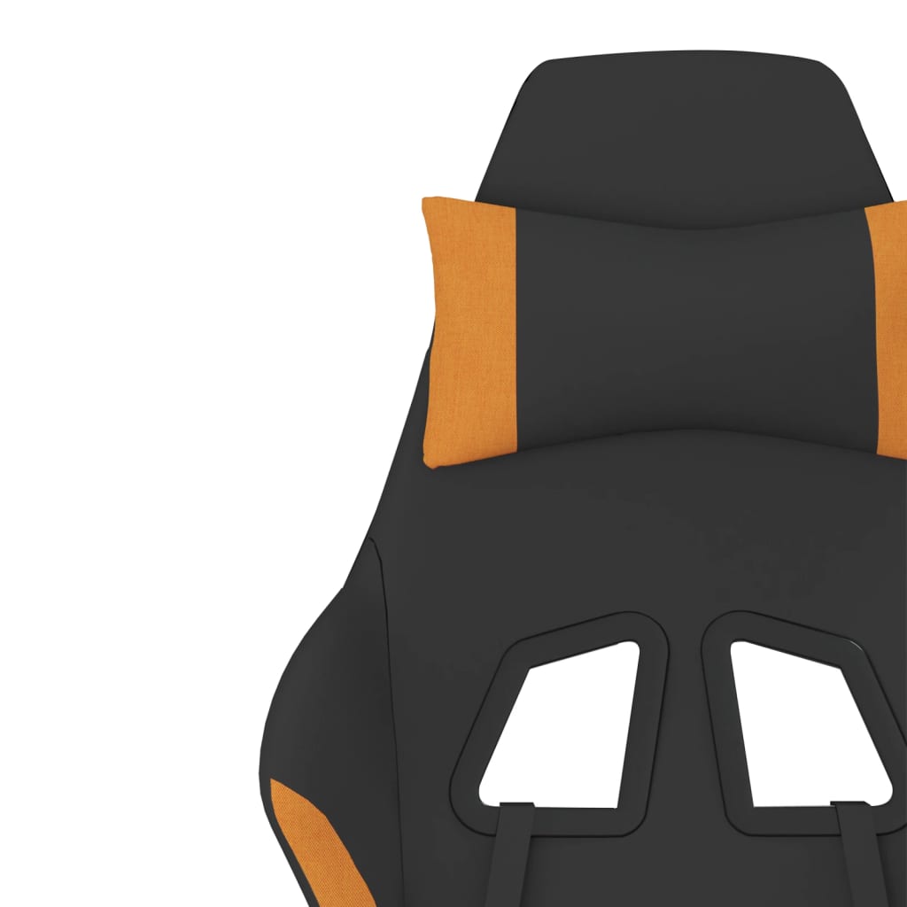 vidaXL Herní židle s podnožkou černá a oranžová textil