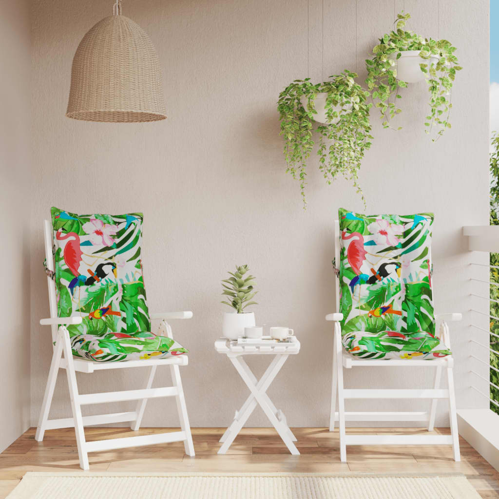 vidaXL Podušky na židli s vysokým opěradlem 2 ks vícebarevné textil