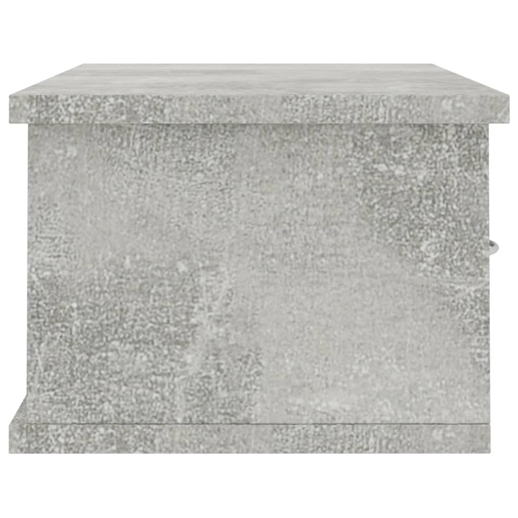 vidaXL Nástěnná police se zásuvkami šedá 60 x 26 x 18,5 cm dřevotříska