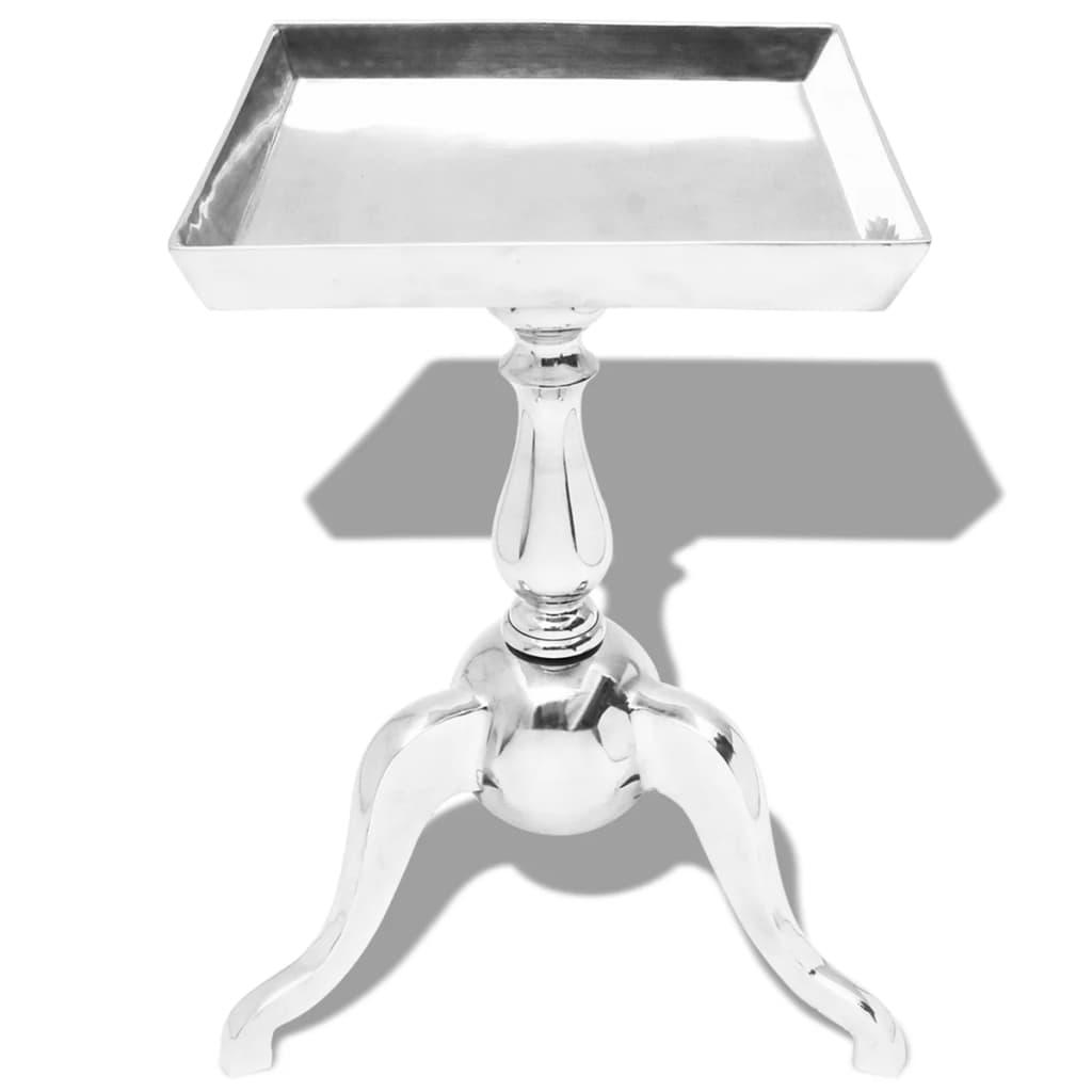 vidaXL Odkládací stolek čtvercový hliníkový stříbrný