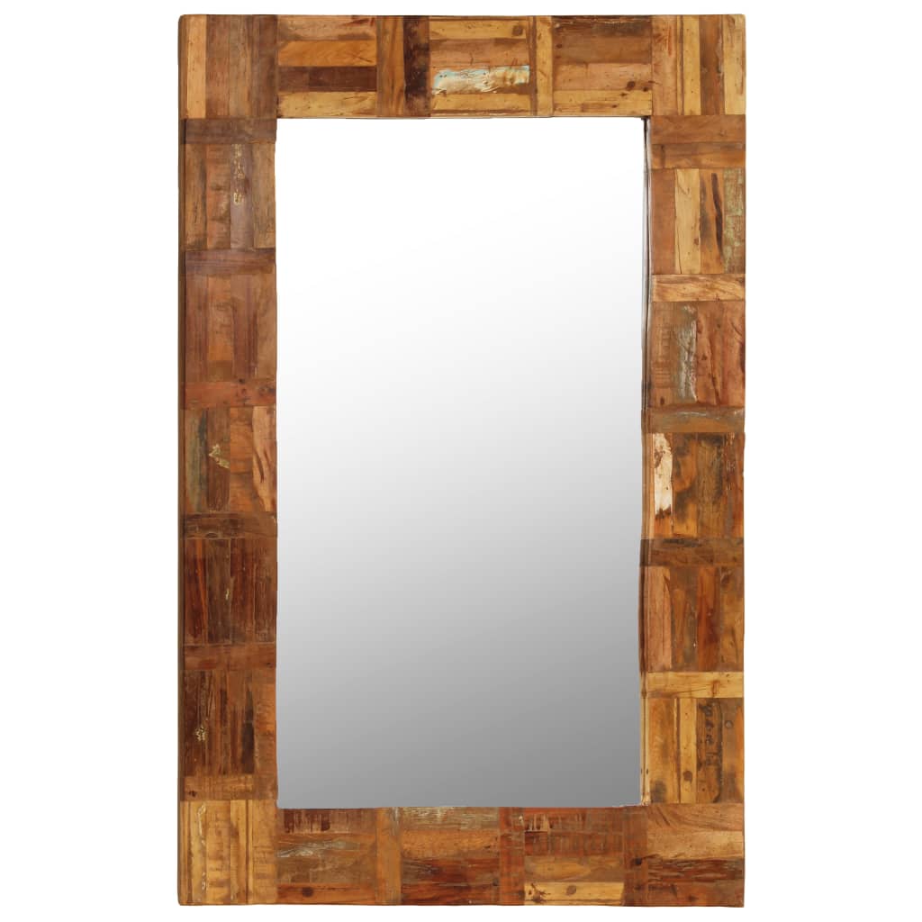 vidaXL Nástěnné zrcadlo z masivního recyklovaného dřeva 60 x 90 cm