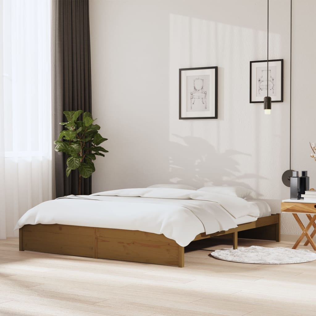 vidaXL Rám postele medově hnědý masivní dřevo 180x200 cm Super King