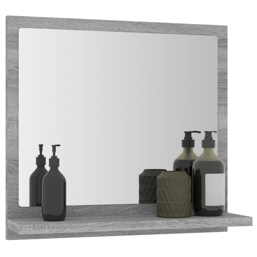 vidaXL Koupelnové zrcadlo šedé sonoma 40x10,5x37 cm kompozitní dřevo