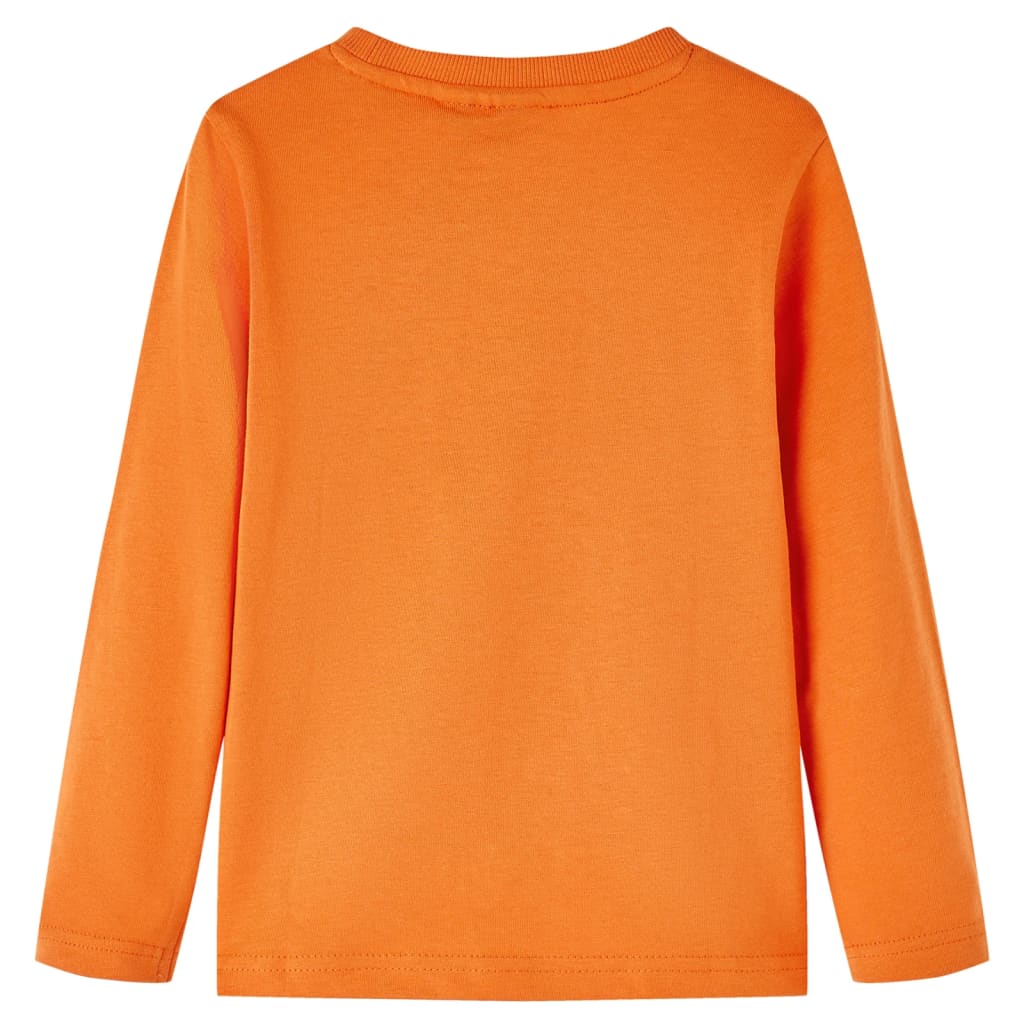 Dětské tričko s dlouhým rukávem tmavě oranžové 92