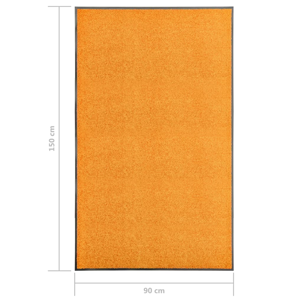 vidaXL Rohožka pratelná oranžová 90 x 150 cm