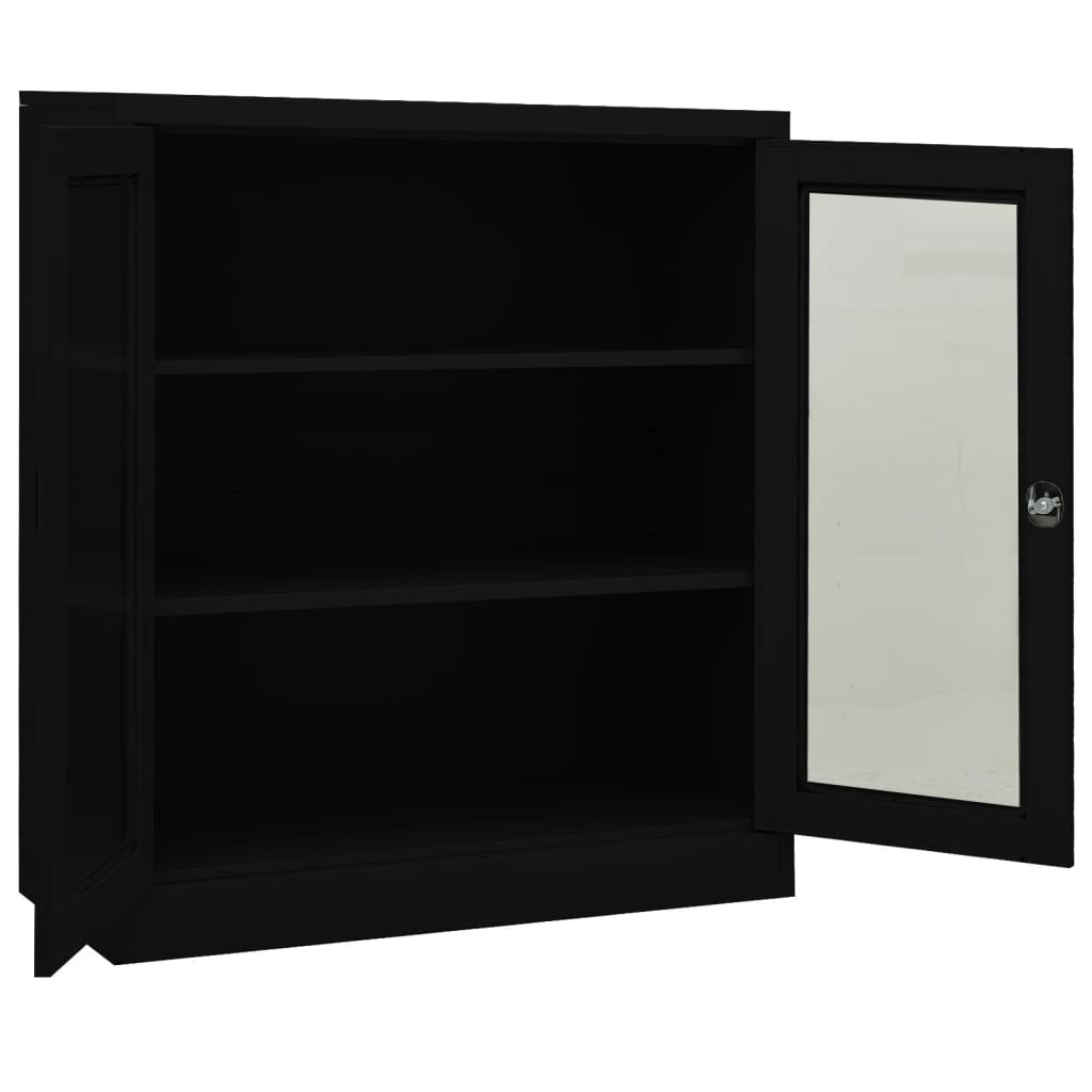 vidaXL Kancelářská skříň černá 90 x 40 x 105 cm ocel