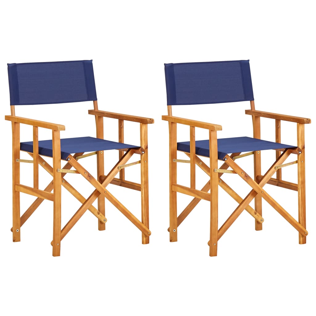 vidaXL Režisérské židle 2 ks masivní akáciové dřevo modré