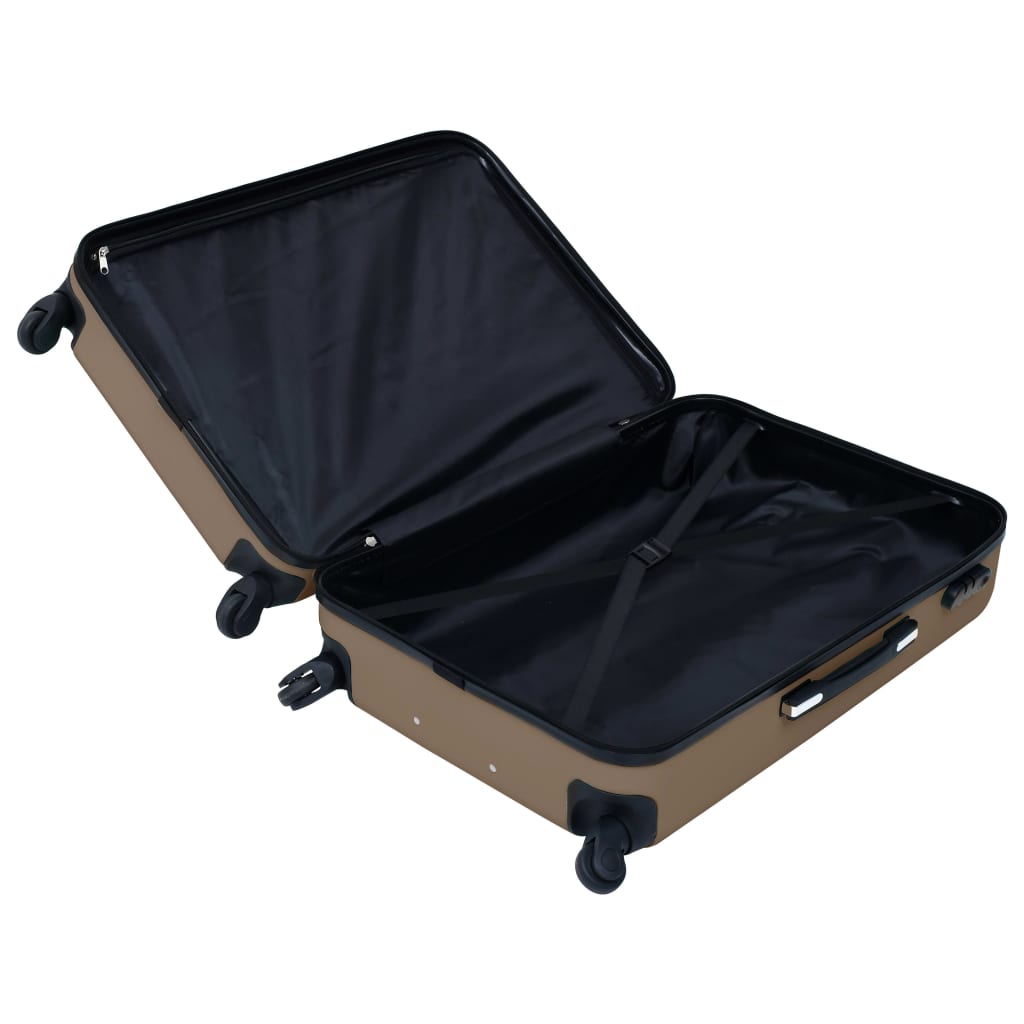vidaXL Skořepinový kufr na kolečkách hnědý ABS