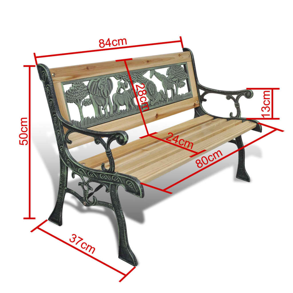 vidaXL Dětská zahradní lavice 84 cm dřevěná
