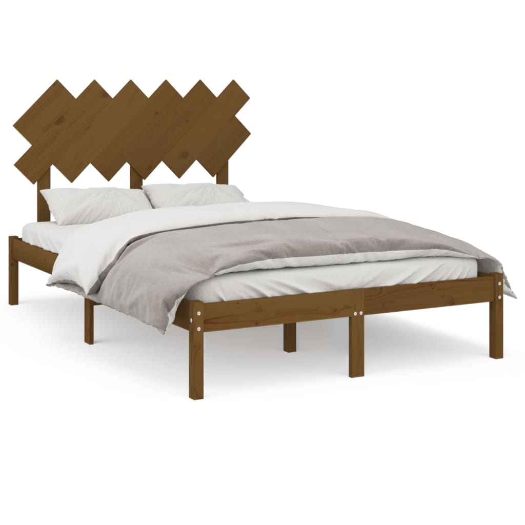 vidaXL Rám postele medově hnědý 120 x 200 cm masivní dřevo