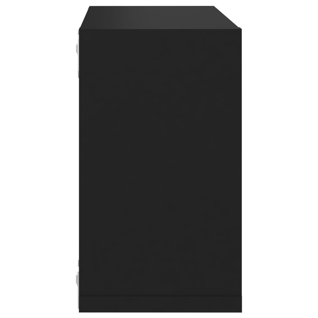vidaXL Nástěnné police kostky 4 ks černé 26 x 15 x 26 cm