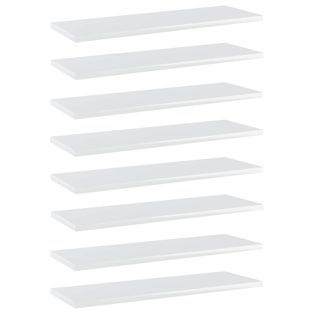 vidaXL Přídavné police 8 ks bílé vysoký lesk 60x20x1,5 cm dřevotříska