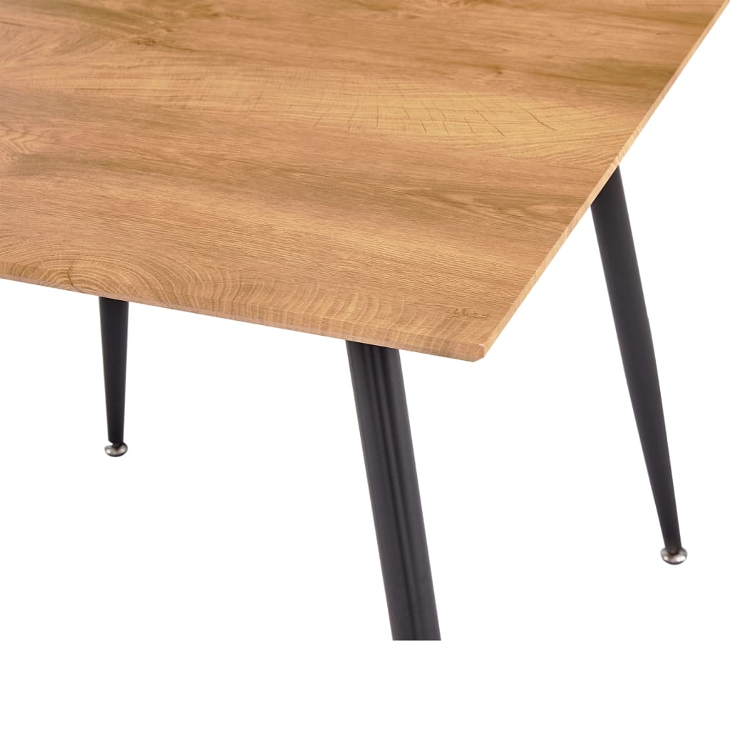 vidaXL Jídelní stůl dubový a černý 80,5 x 80,5 x 73 cm MDF
