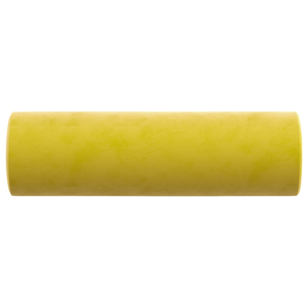 vidaXL Dekorační polštáře 2 ks žluté Ø 15 x 50 cm samet
