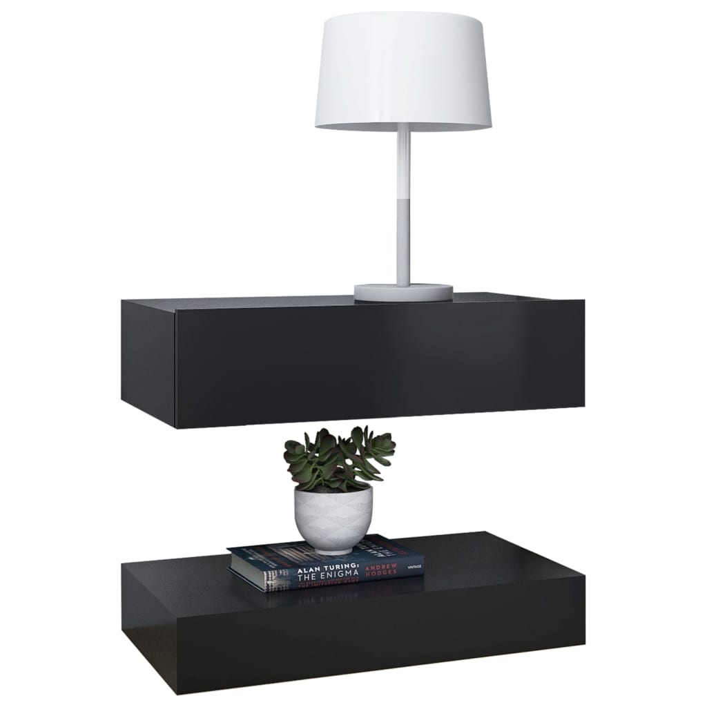 vidaXL Noční stolek šedý 60 x 35 cm dřevotříska