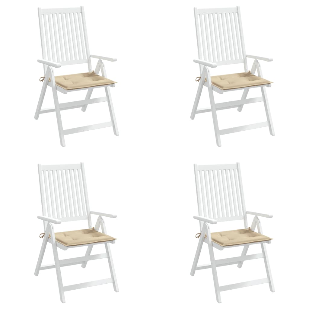 vidaXL Podušky na zahradní židli 4 ks béžové 50x50x3 cm látka oxford