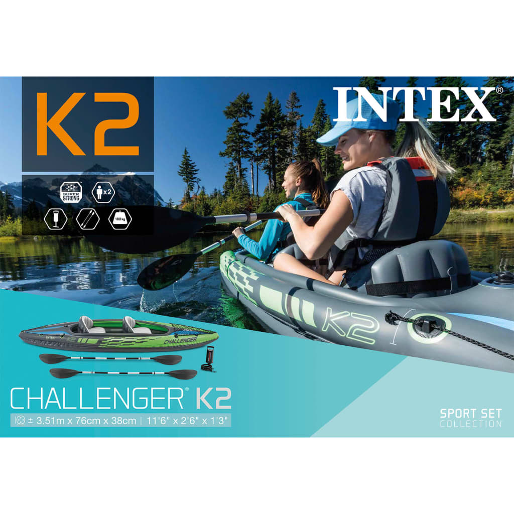 Intex Nafukovací kajak Challenger K2 351 x 76 x 38 cm 68306NP