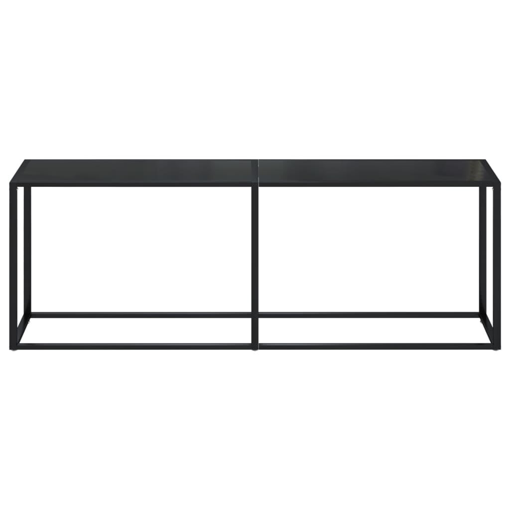 vidaXL Konzolový stolek černý 220 x 35 x 75,5 cm tvrzené sklo