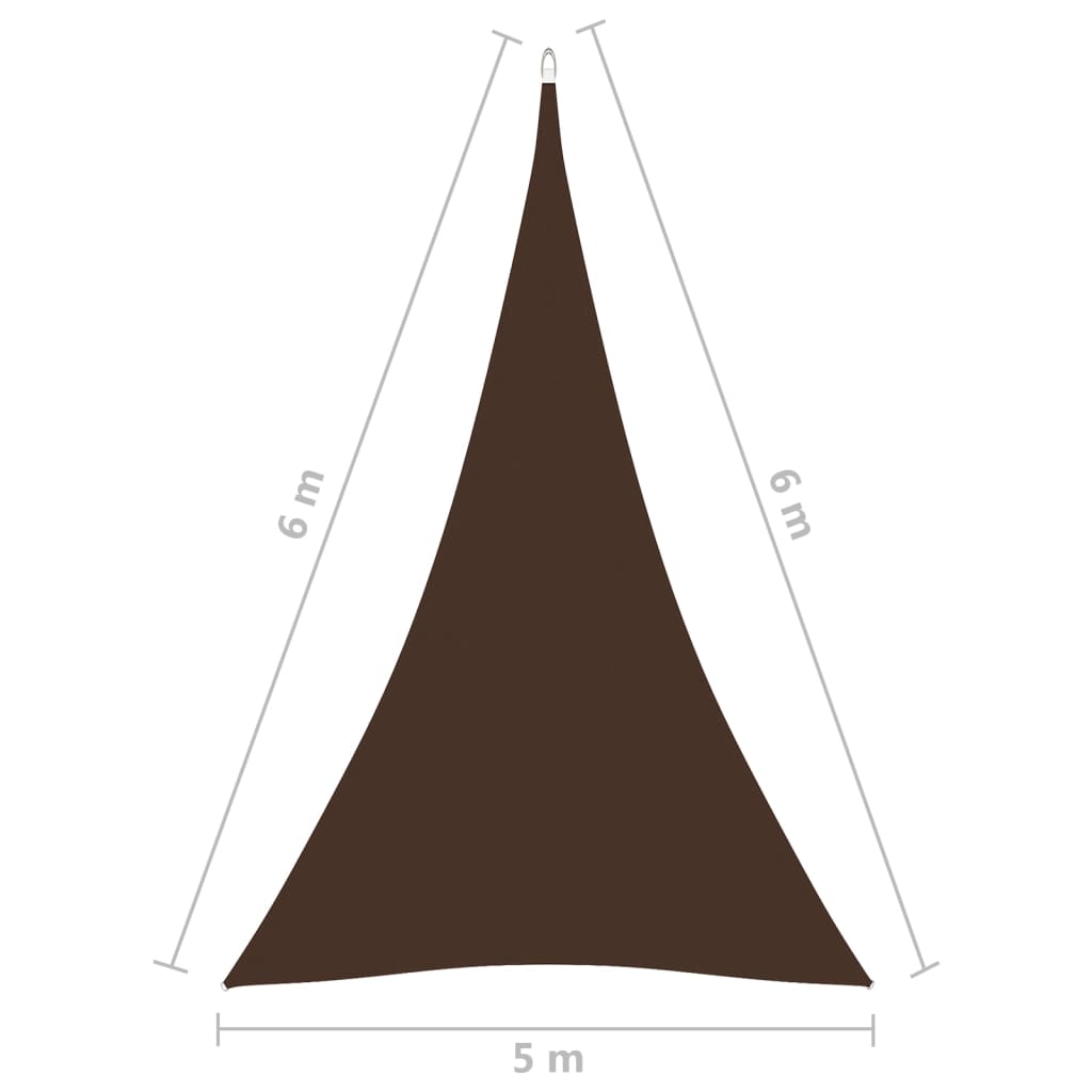 vidaXL Stínící plachta oxfordská látka trojúhelníková 5x6x6 m hnědá
