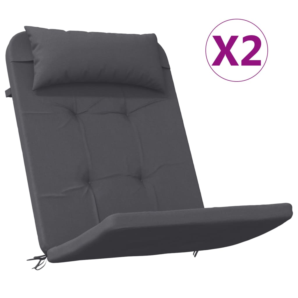vidaXL Podušky na židli Adirondack 2 ks antracitové oxfordská látka