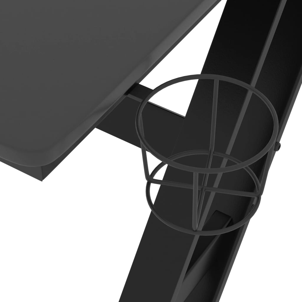 vidaXL Herní stůl s nohami ve tvaru ZZ černý 90 x 60 x 75 cm