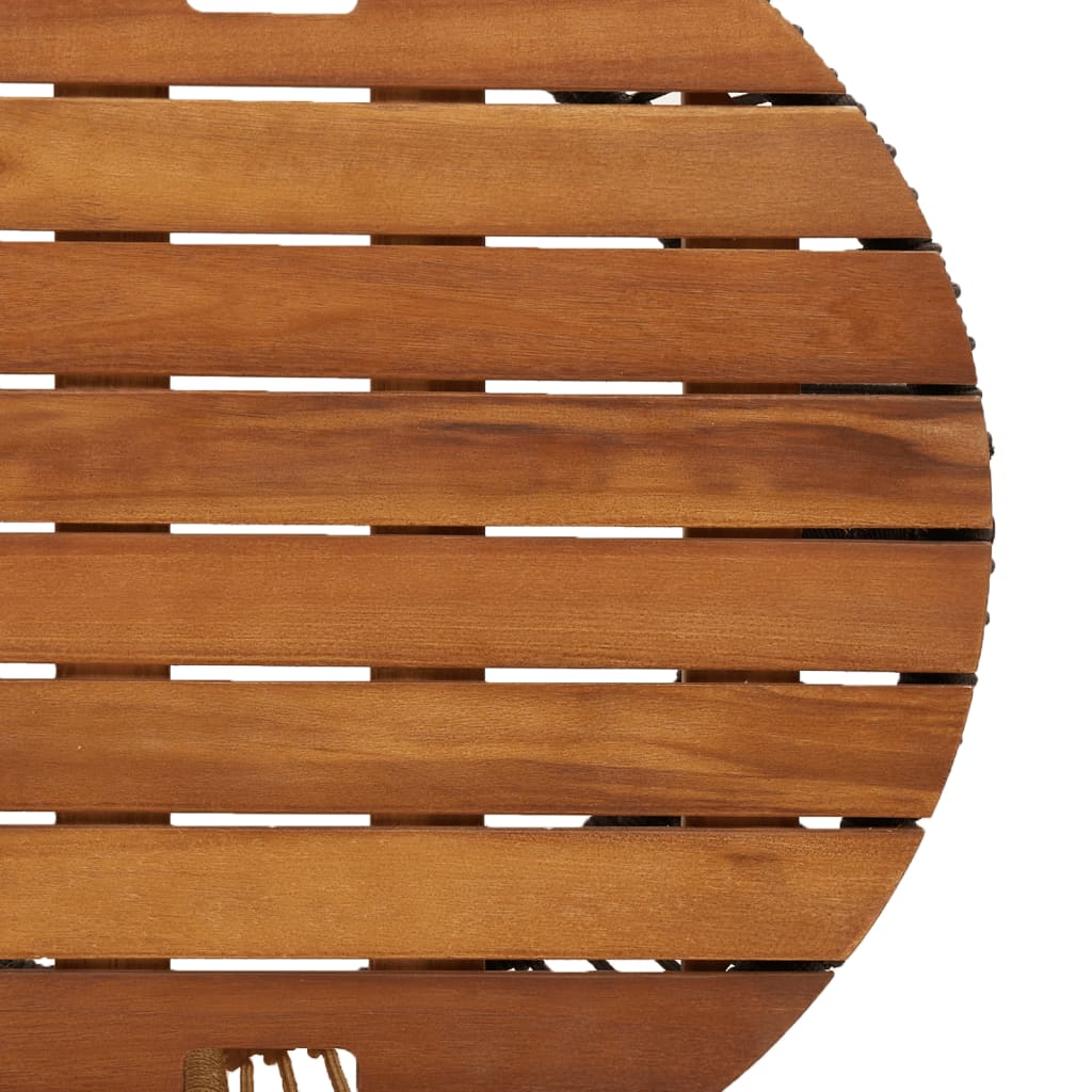 vidaXL Zahradní odkládací stolky 2 ks dřevěná deska béžové polyratan