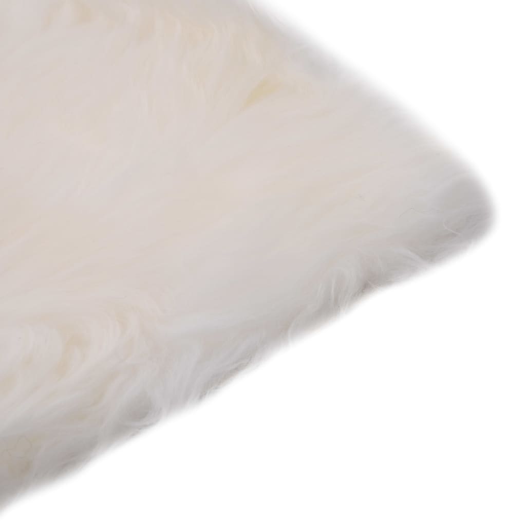 vidaXL Podsedáky na židle 2 ks bílé 40 x 40 cm pravá ovčí kůže