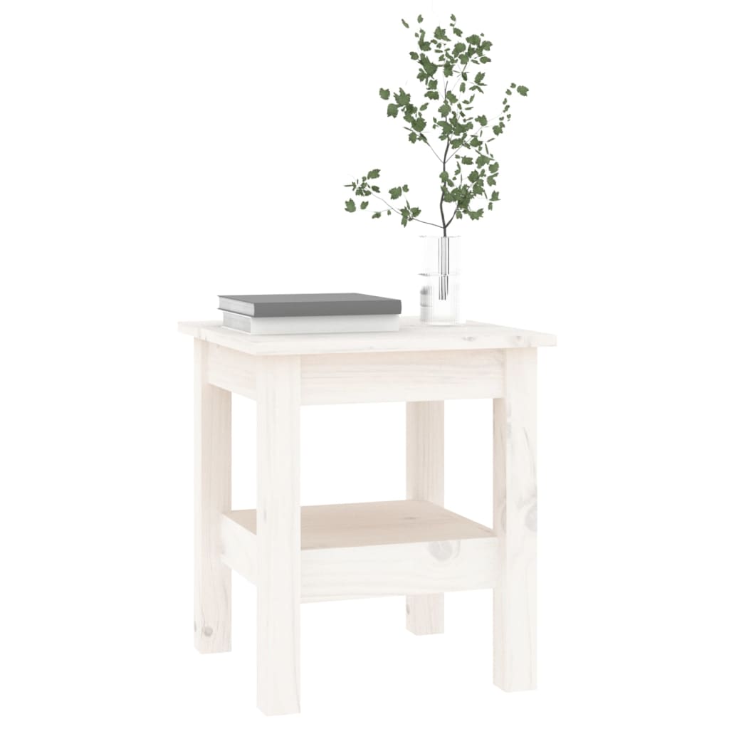 vidaXL Konferenční stolek bílý 35 x 35 x 40 cm masivní borové dřevo