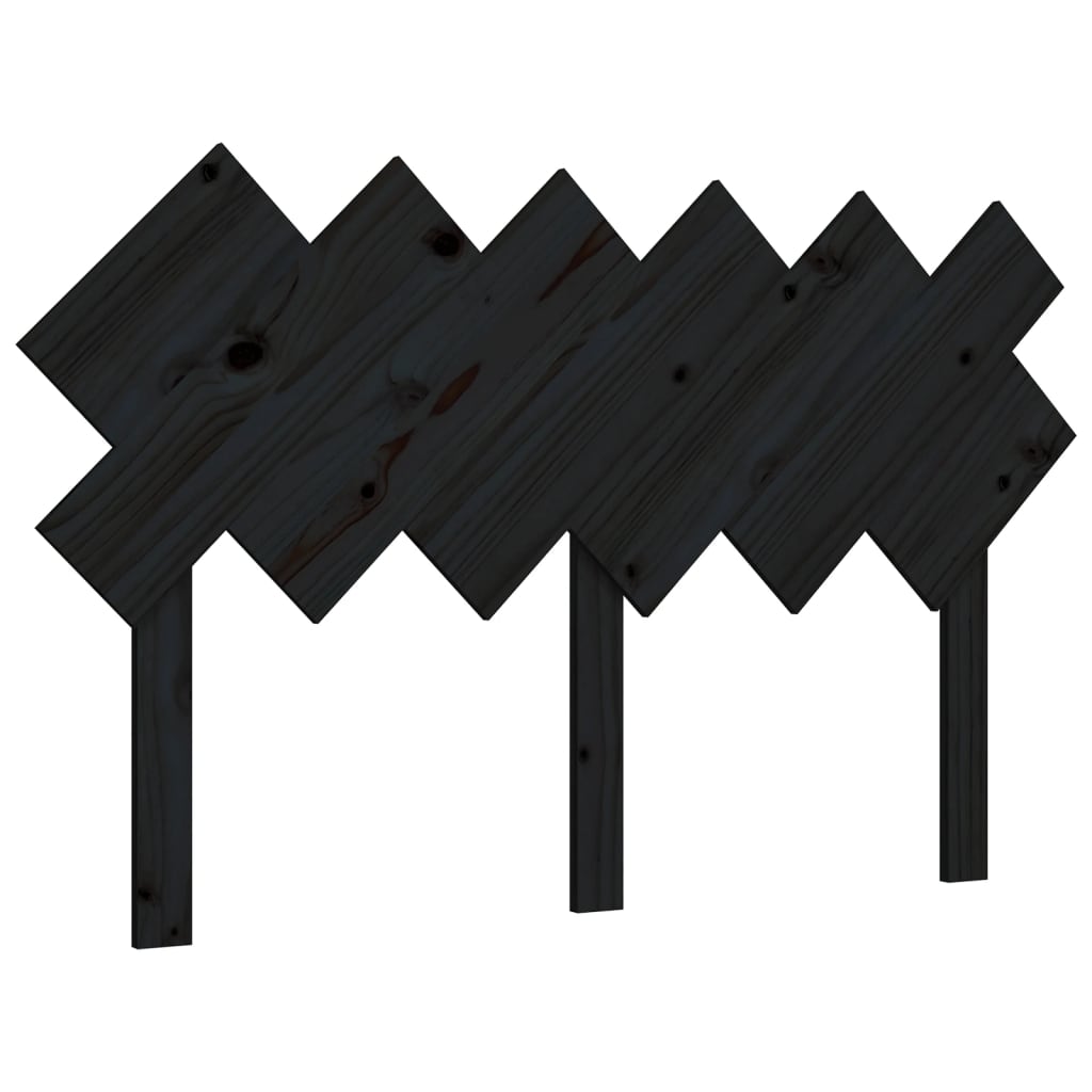vidaXL Čelo postele černé 132 x 3 x 81 cm masivní borovice