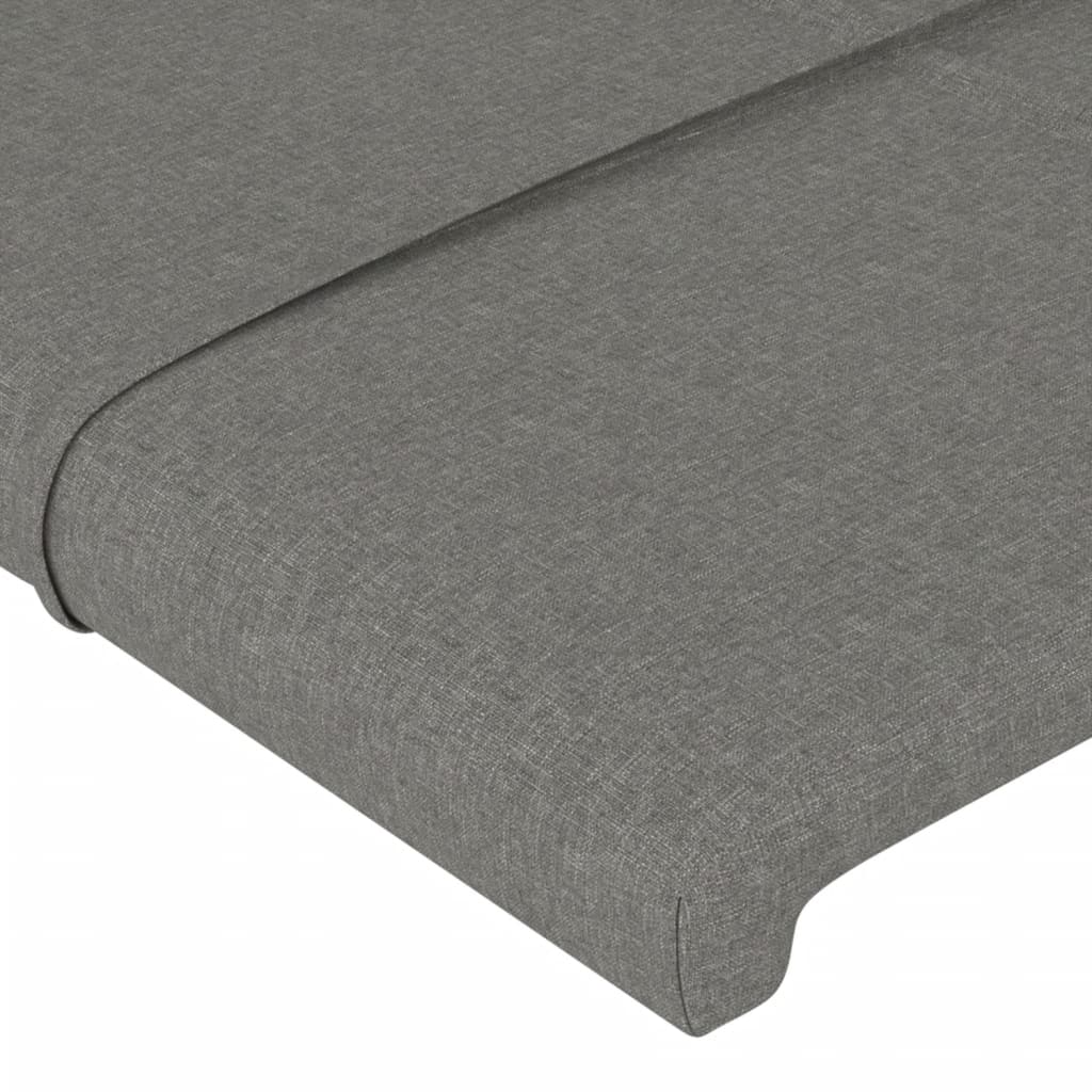 vidaXL Čelo postele s LED tmavě šedé 203 x 16 x 118/128 cm textil