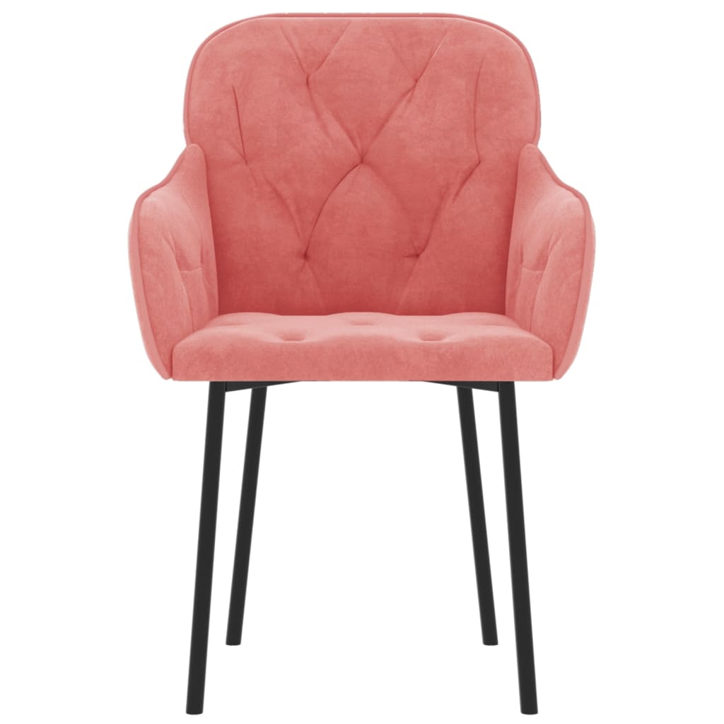 vidaXL Jídelní židle 2 ks růžové samet