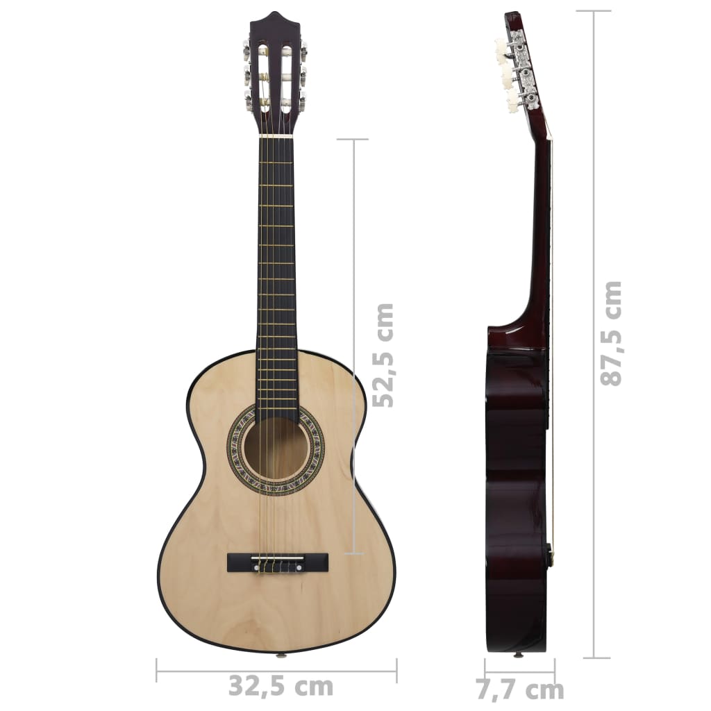 vidaXL 8dílný set klasická kytara pro děti a začátečníky 1/2 34''