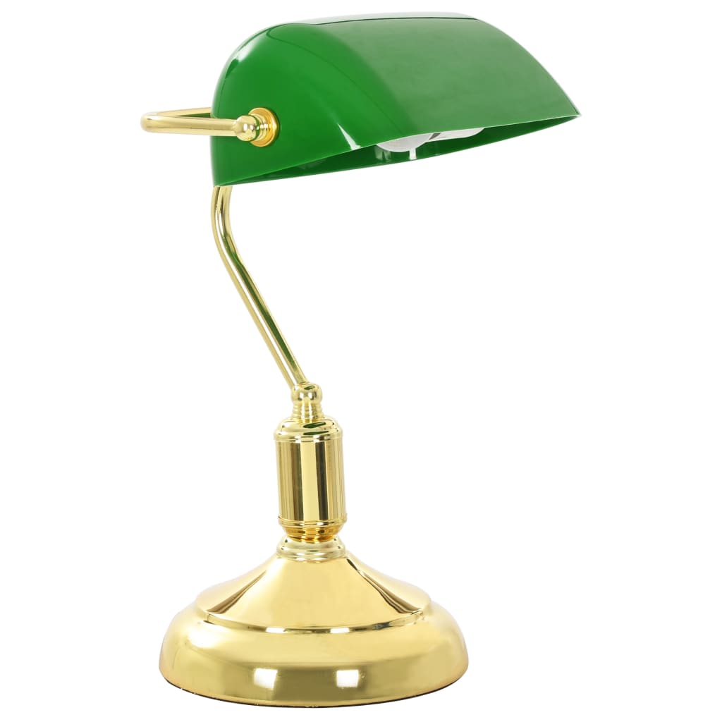 vidaXL Bankéřská stolní lampa 40 W zeleno-zlatá