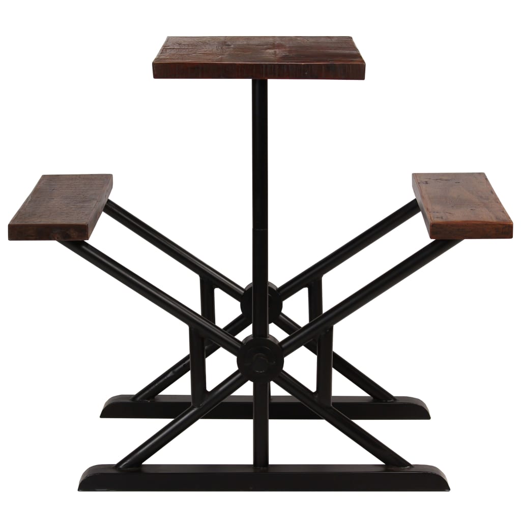 vidaXL Barový stůl s lavicemi masivní recyklované dřevo 120x50x107 cm