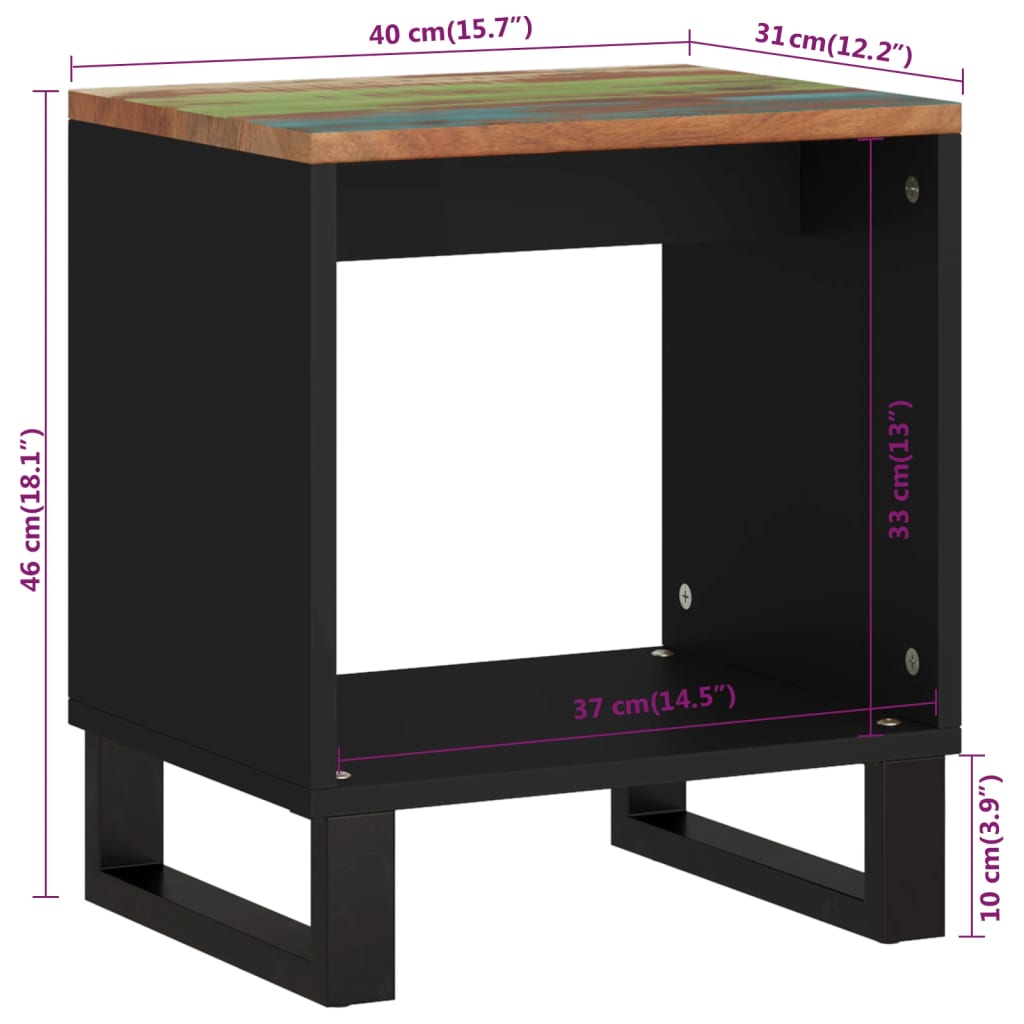 vidaXL Konferenční stolek 40 x 31 x 46 cm recyklované dřevo a kompozit