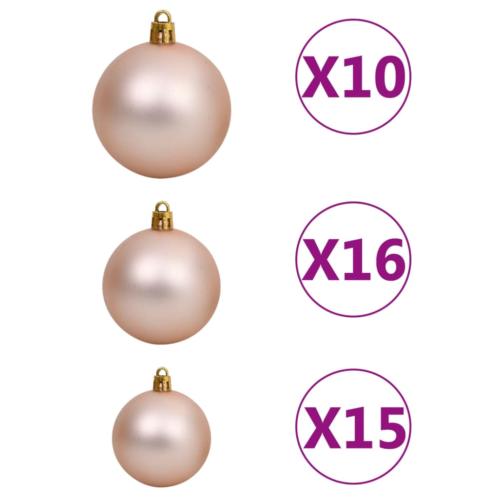 vidaXL Umělý vánoční stromek LED osvětlení sada koulí a šišky 240 cm