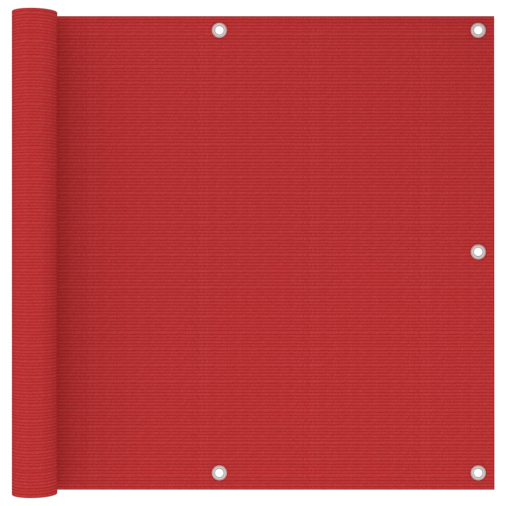 vidaXL Balkonová zástěna červená 90 x 500 cm HDPE