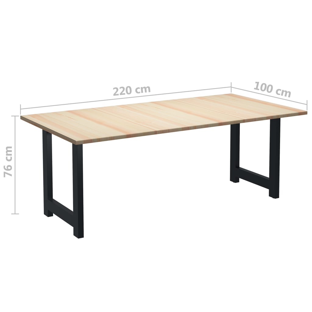 vidaXL Jídelní stůl 220 x 100 x 76 cm borové dřevo