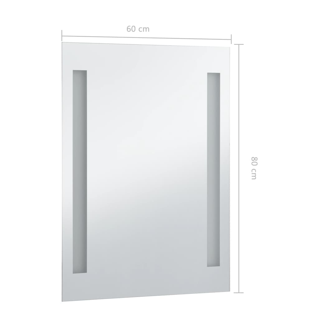 vidaXL Koupelnové nástěnné zrcadlo s LED osvětlením 60 x 80 cm