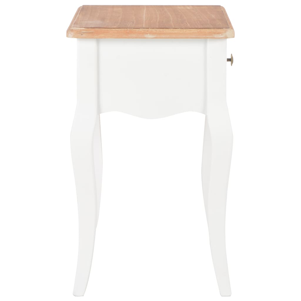 vidaXL Noční stolek bílý a hnědý 40 x 30 x 50 cm masivní borové dřevo