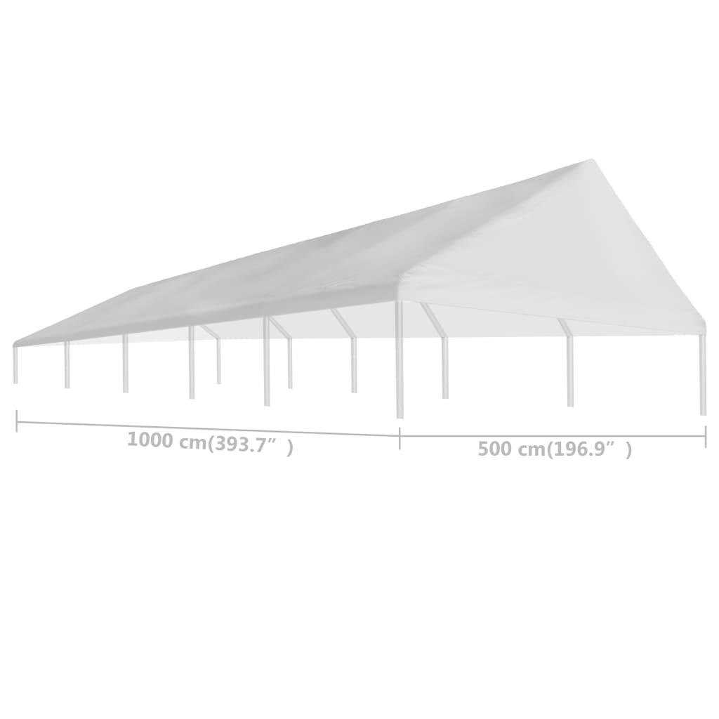 vidaXL Střecha k party stanu bílá 5 x 10 m