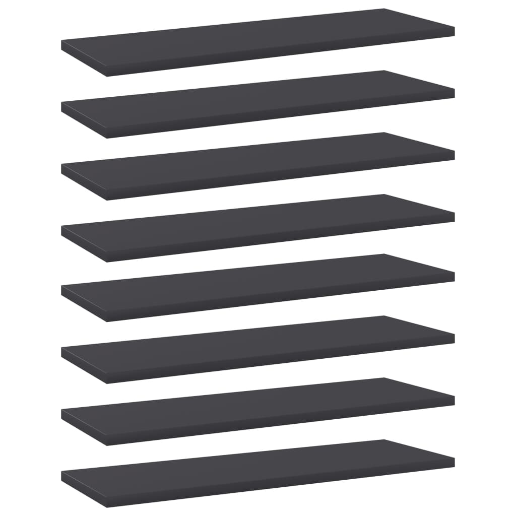 vidaXL Přídavné police 8 ks šedé 60 x 20 x 1,5 cm dřevotříska