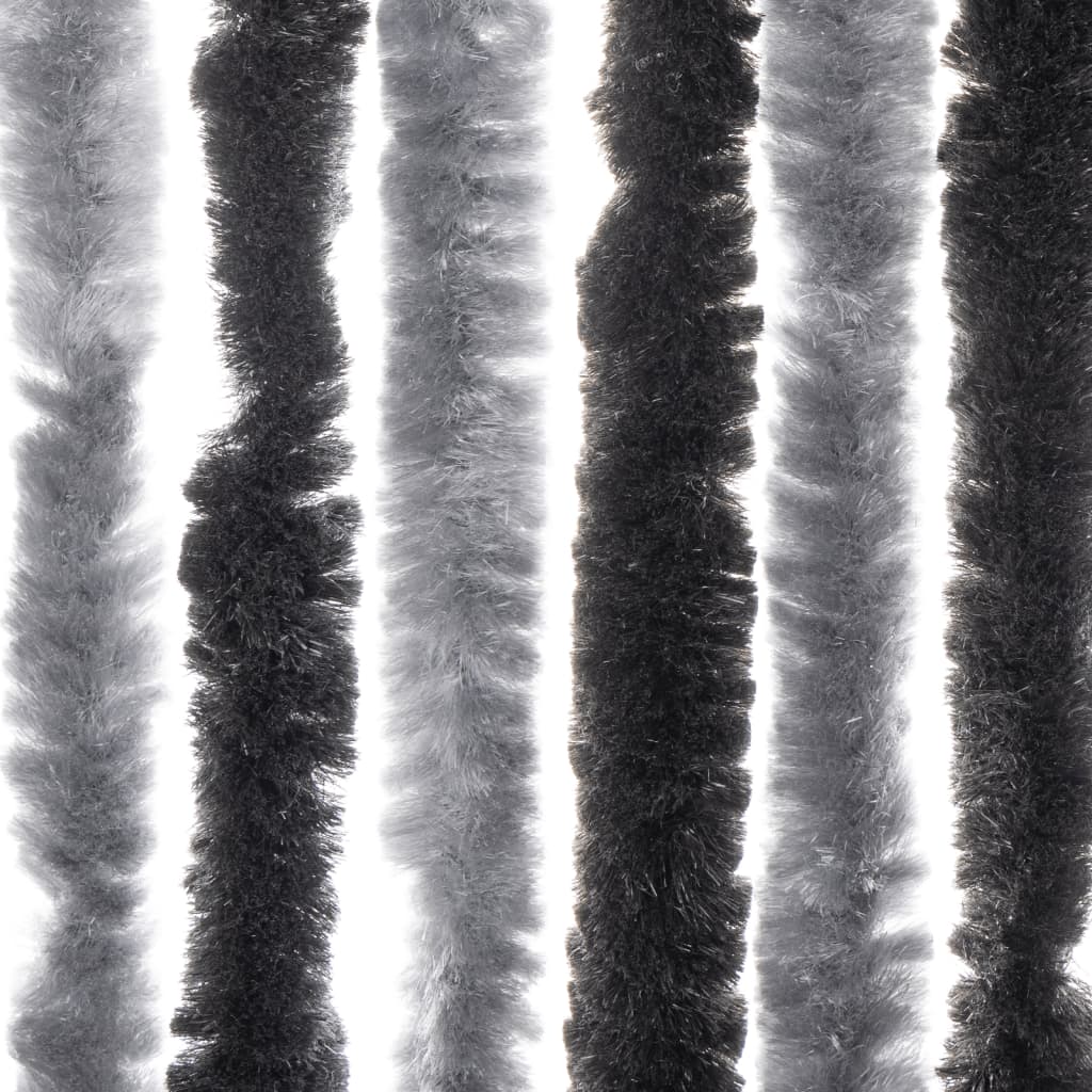 vidaXL Závěs proti hmyzu šedý a černý 56 x 185 cm žinylka