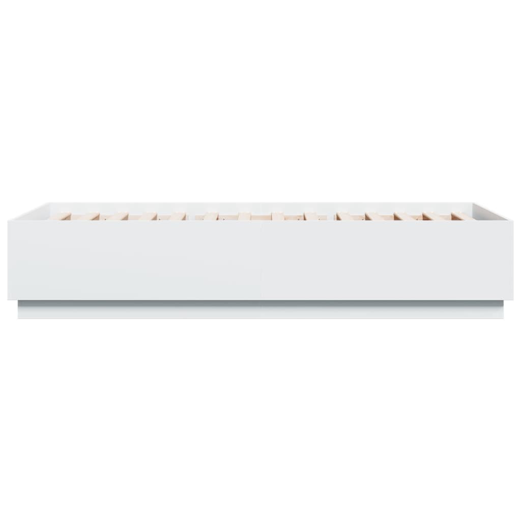 vidaXL Rám postele s LED osvětlením bílý 90 x 200 cm kompozitní dřevo
