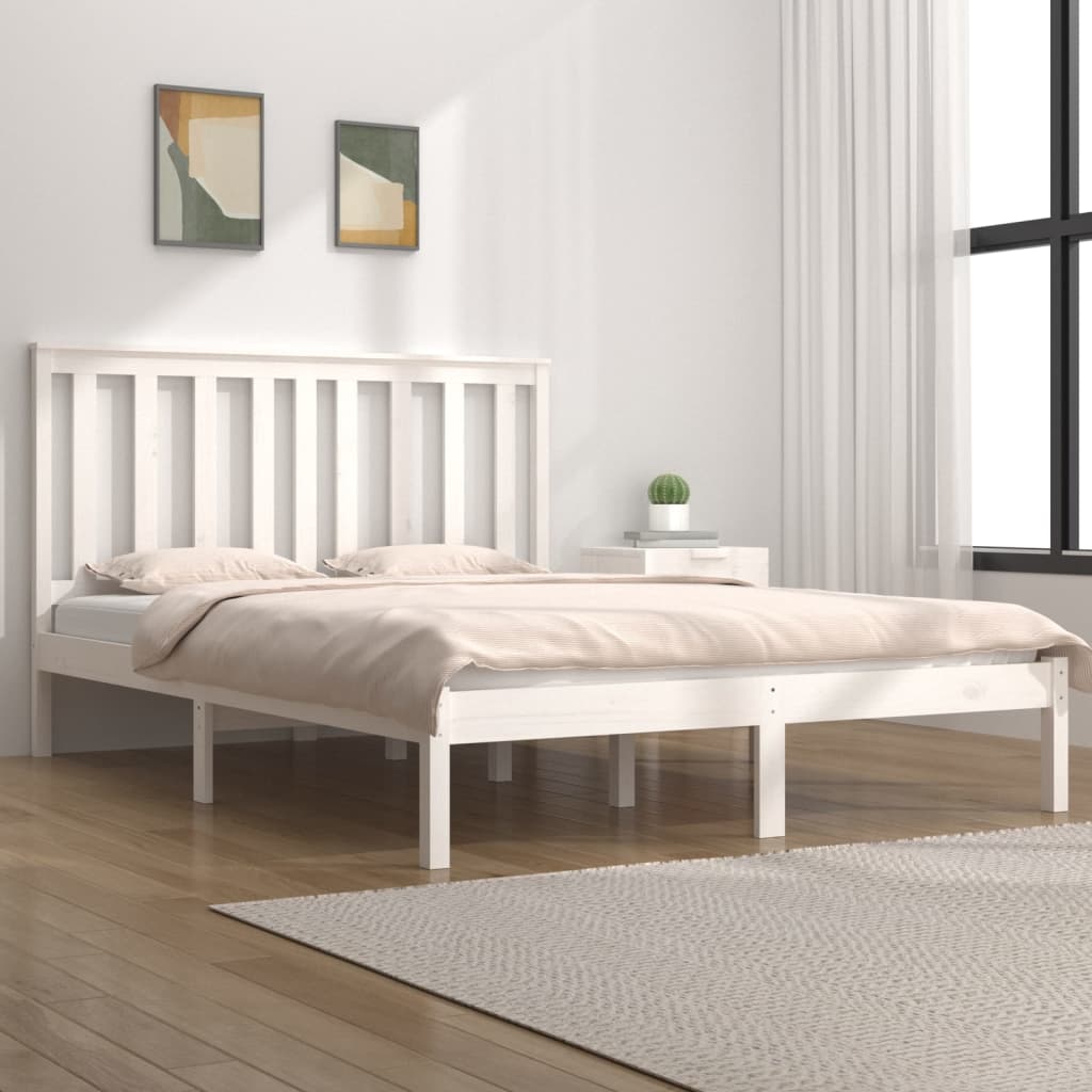 vidaXL Rám postele bílý masivní borovice 200 x 200 cm