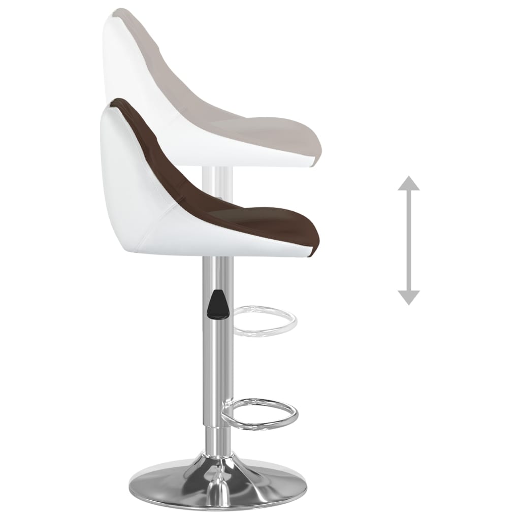 vidaXL Barové židle 2 ks hnědobílé umělá kůže