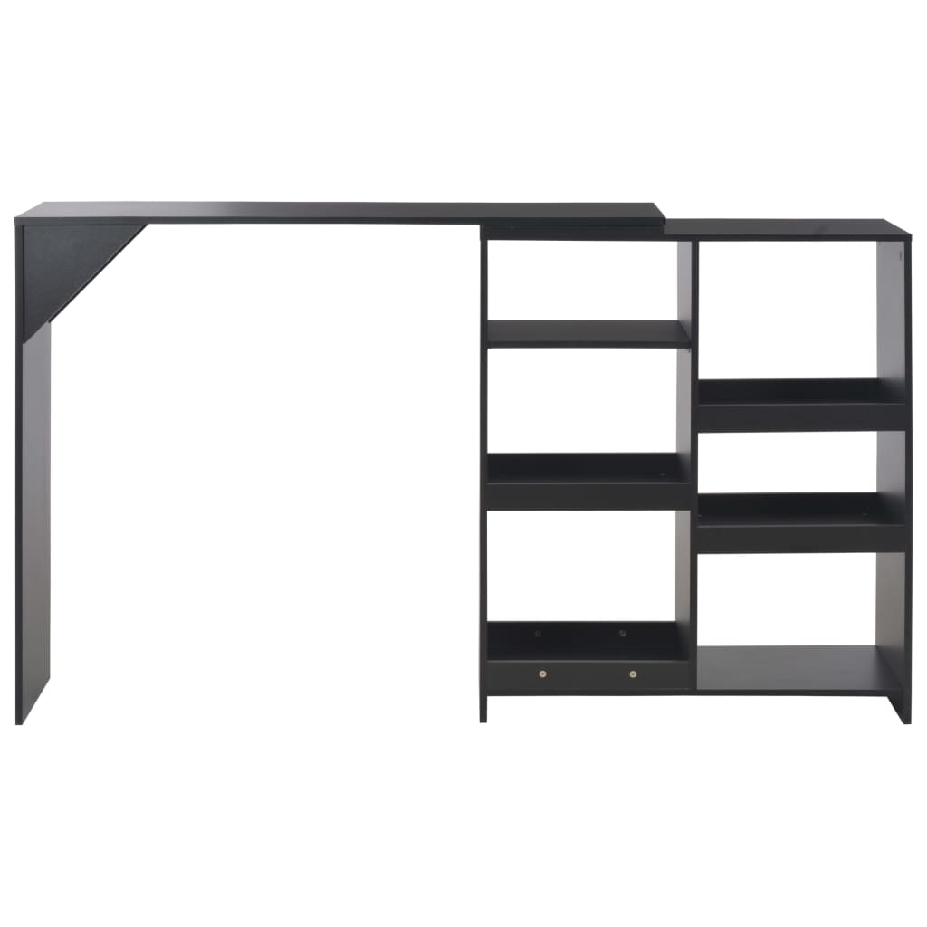vidaXL Barový stůl s pohyblivým regálem černý 138 x 39 x 110 cm