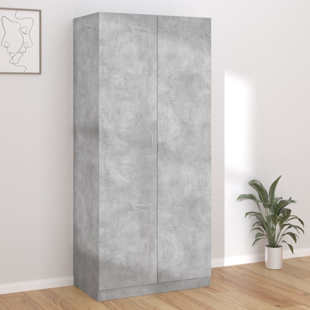 vidaXL Šatní skříň betonově šedá 90 x 52 x 200 cm dřevotříska