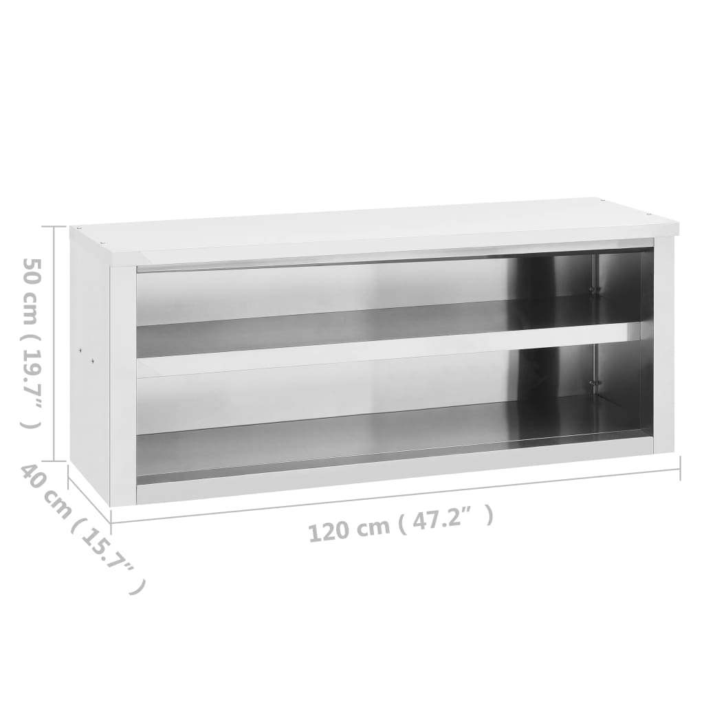 vidaXL Nástěnná kuchyňská skříňka 120 x 40 x 50 cm nerezová ocel