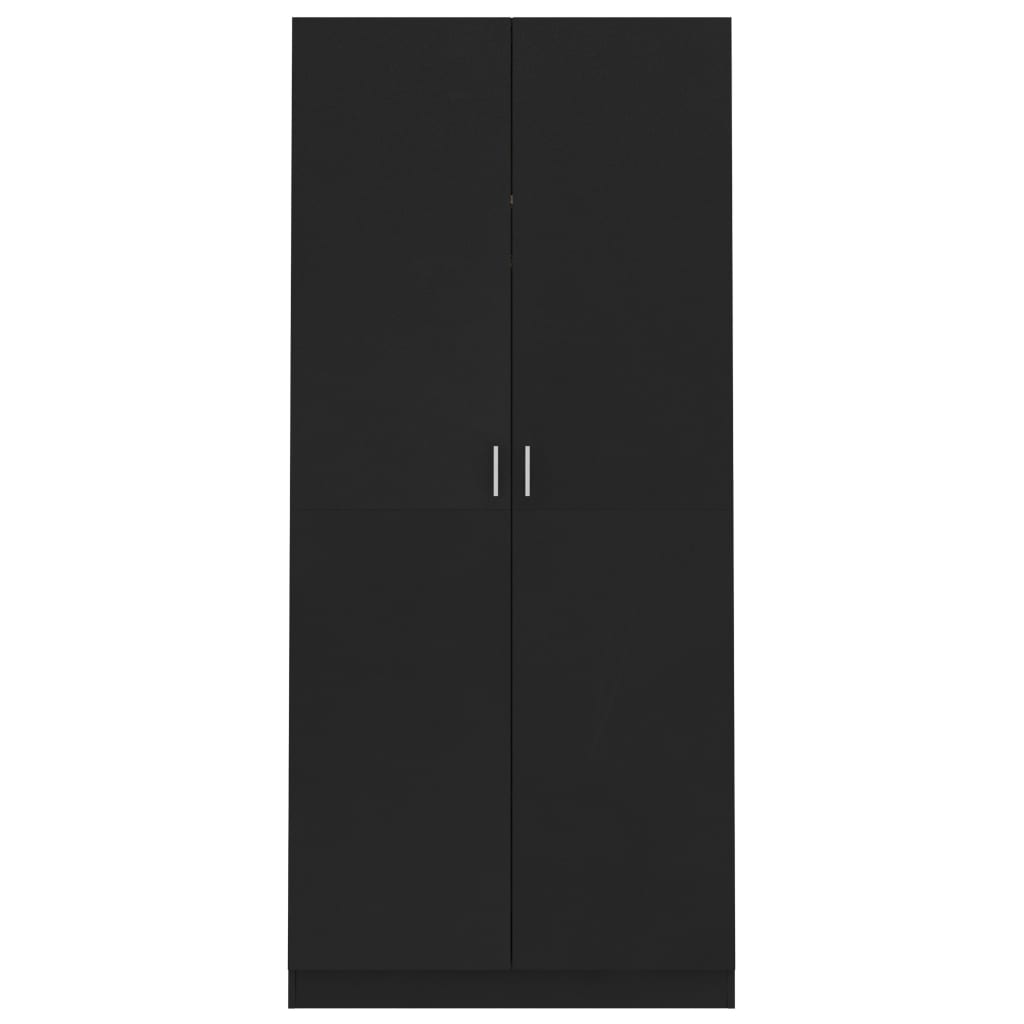 vidaXL Šatní skříň černá 90 x 52 x 200 cm dřevotříska